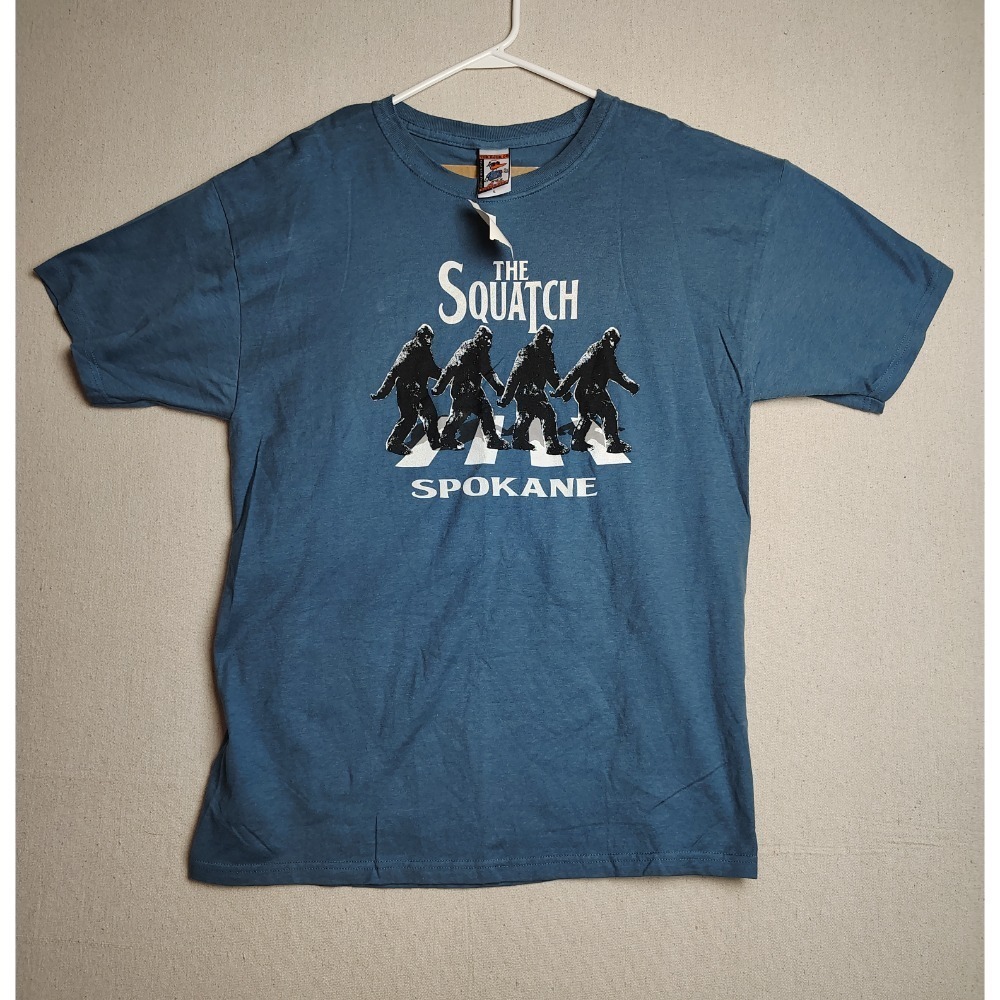 The Duck Co. Squatch Spokane Graphic‎ Print Crew Neck T-Shirt, L Big Foot F